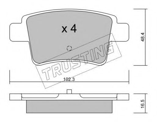 Комплект тормозных колодок, дисковый тормоз TRUSTING 817.0