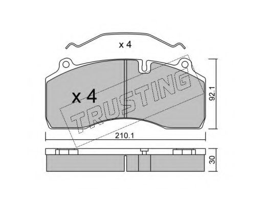 Комплект тормозных колодок, дисковый тормоз TRUSTING 8230