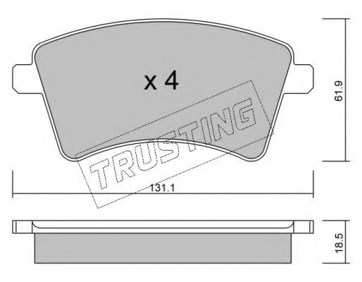Комплект тормозных колодок, дисковый тормоз TRUSTING 828.0