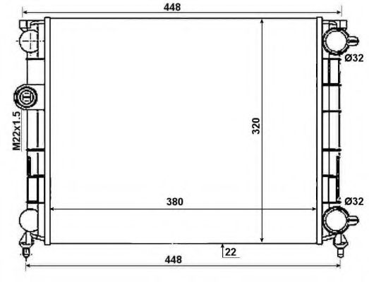 Радиатор, охлаждение двигателя NRF 50004