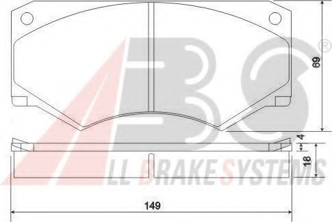 Комплект тормозных колодок, дисковый тормоз A.B.S. 36142