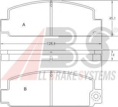 Комплект тормозных колодок, дисковый тормоз A.B.S. 36414