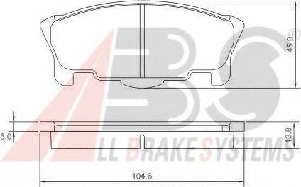 Комплект тормозных колодок, дисковый тормоз A.B.S. 37058