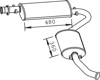 Средний / конечный глушитель ОГ DINEX 33355