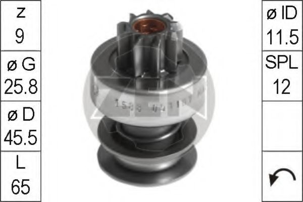 Привод с механизмом свободного хода, стартер ERA 1588