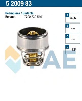 Термостат, охлаждающая жидкость FAE 5200983