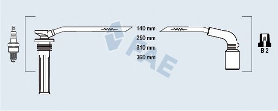 Комплект проводов зажигания FAE 83567