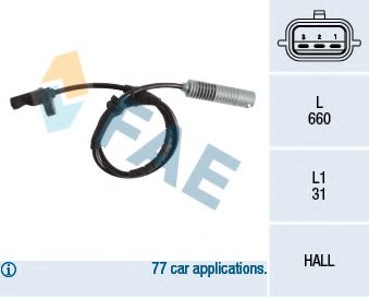 Датчик, частота вращения колеса FAE 78186