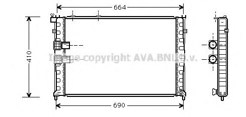 Радиатор, охлаждение двигателя AVA QUALITY COOLING CN2132