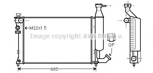 Радиатор, охлаждение двигателя AVA QUALITY COOLING CN2140