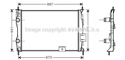 Радиатор, охлаждение двигателя AVA QUALITY COOLING DN2279