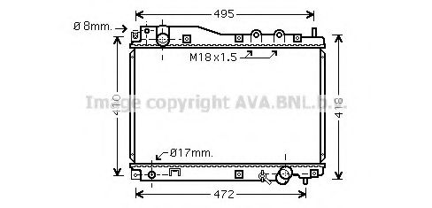 Радиатор, охлаждение двигателя AVA QUALITY COOLING HD2204