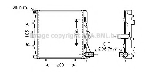 Радиатор, охлаждение двигателя AVA QUALITY COOLING PR2054