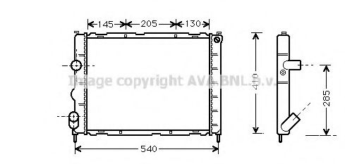 Радиатор, охлаждение двигателя AVA QUALITY COOLING RT2267