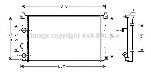 Радиатор, охлаждение двигателя AVA QUALITY COOLING RT2321