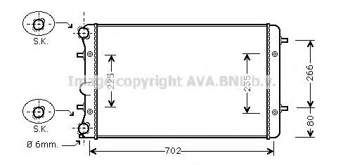 Радиатор, охлаждение двигателя AVA QUALITY COOLING VWA2286