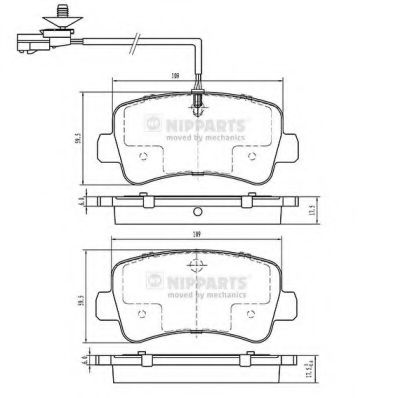 Комплект тормозных колодок, дисковый тормоз NIPPARTS N3611057