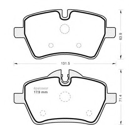Комплект тормозных колодок, дисковый тормоз MGA 879