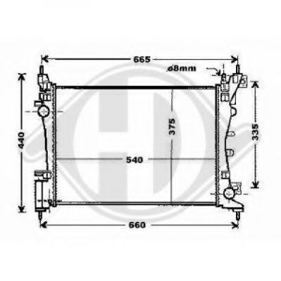 Радиатор, охлаждение двигателя DIEDERICHS 8345203