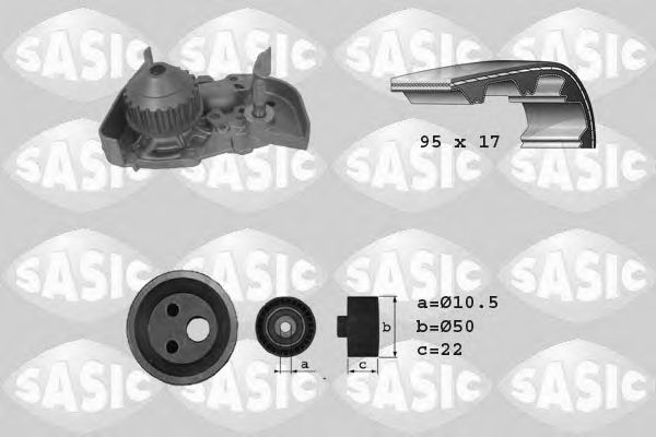 Водяной насос + комплект зубчатого ремня SASIC 3904025