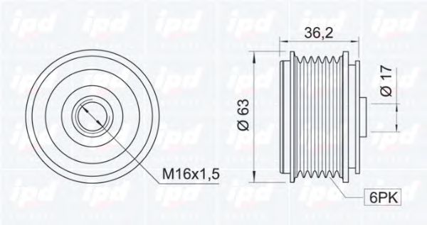 Механизм свободного хода генератора IPD 153279