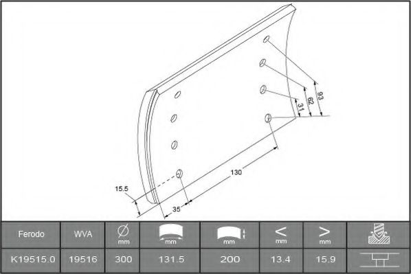 Комплект тормозных башмаков, барабанные тормоза ABEX B2302170