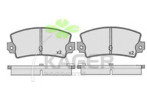 Комплект тормозных колодок, дисковый тормоз KAGER 35-0329