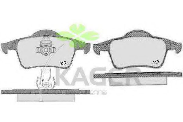 Комплект тормозных колодок, дисковый тормоз KAGER 35-0461
