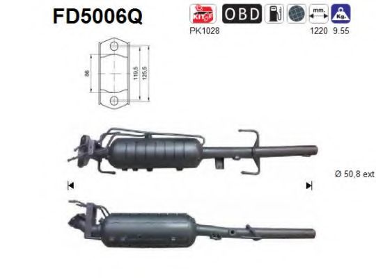 Сажевый / частичный фильтр, система выхлопа ОГ AS FD5006Q