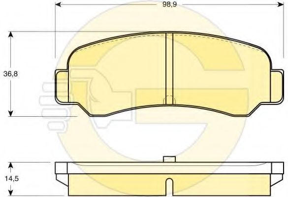 Комплект тормозных колодок, дисковый тормоз GIRLING 6109469
