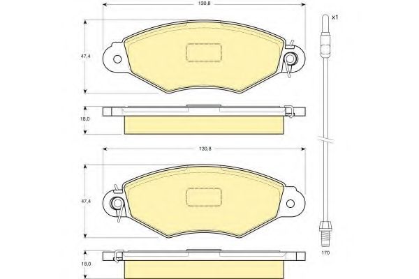 Комплект тормозных колодок, дисковый тормоз GIRLING 6114024