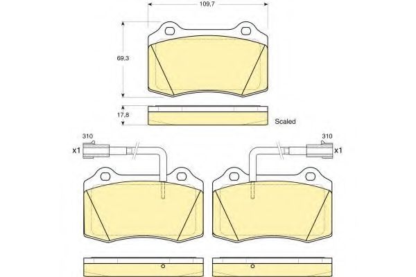 Комплект тормозных колодок, дисковый тормоз GIRLING 6115199