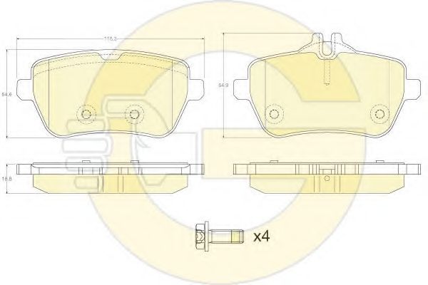Комплект тормозных колодок, дисковый тормоз GIRLING 6120141