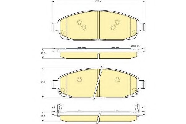 Комплект тормозных колодок, дисковый тормоз GIRLING 24252