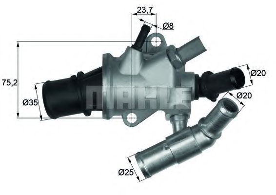 Термостат, охлаждающая жидкость MAHLE ORIGINAL TI 175 88