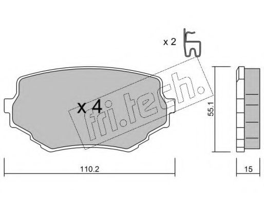 Комплект тормозных колодок, дисковый тормоз fri.tech. 258.0