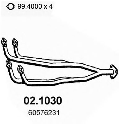 Труба выхлопного газа ASSO 02.1030