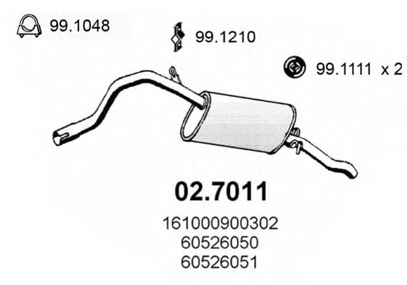 Глушитель выхлопных газов конечный ASSO 02.7011