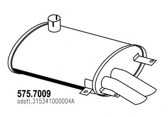 Средний / конечный глушитель ОГ ASSO 575.7009