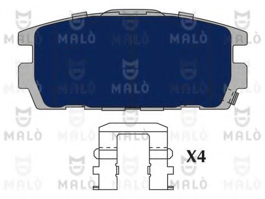 Комплект тормозных колодок, дисковый тормоз MALÒ 1050624