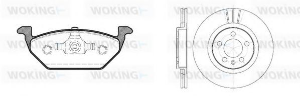 Комплект тормозов, дисковый тормозной механизм WOKING 87333.00