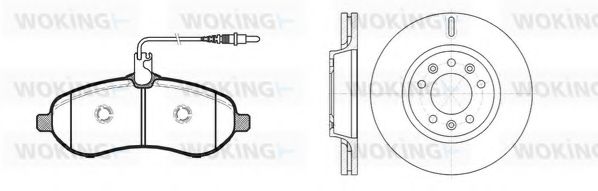 Комплект тормозов, дисковый тормозной механизм WOKING 813923.01