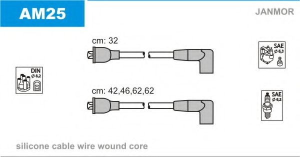 Комплект проводов зажигания JANMOR AM25