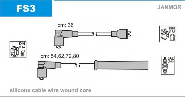 Комплект проводов зажигания JANMOR FS3
