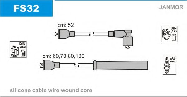 Комплект проводов зажигания JANMOR FS32