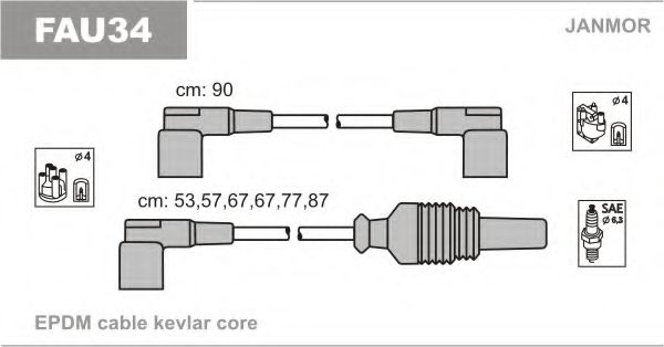 Комплект проводов зажигания KAGER 640015