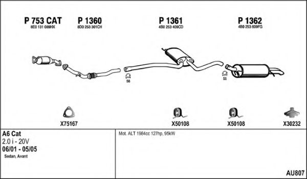 Система выпуска ОГ FENNO AU807