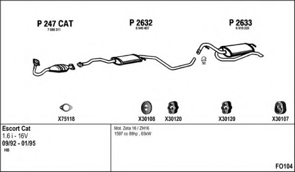 Система выпуска ОГ FENNO FO104