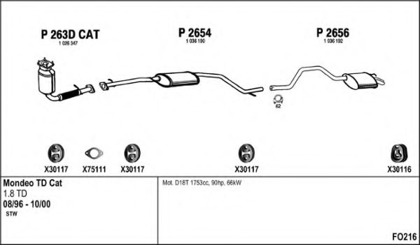 Система выпуска ОГ FENNO FO216