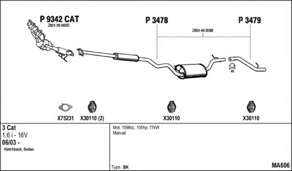 Система выпуска ОГ FENNO MA606